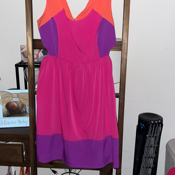 Roxy colors block sundress with side cutouts and zipper back. Size L. NWOT - Picture 1 of 4